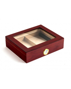 Elegant Humidor & Cigar Box til 35 cigarer, 260x220x70 mm - Burgundy Cedar