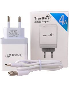 TrustFire Fast Charger Pack, 5V4A EU-vægadapter, USB Type C-kabel