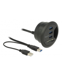 Delock In-Desk Hub 3 Port USB 3.0 + 2 Slot SD-kortlæser