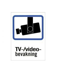 Plastskyltar TV/Video-bevakning, A4 och A5 storlek