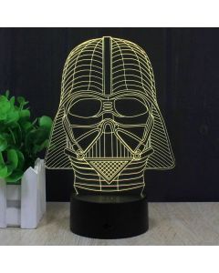 Dekorativ Star Wars-lampe med 3D-effekt og skiftende farve - Darth Vader