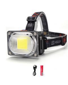 Kraftig pandelampe, 6000 lumen, COB LED, genopladelig, batterioplader, 3 tilstande