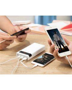 Powerbank 30000 mAh, lyn, USB-C, 2 x USB-A, Micro-Usb, hurtigopladning 3A