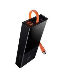 Baseus Elf Powerbank 20.000mAh, 65W, USB-C, 2x USB, indbygget USB-C Ladekabel, Hurtig opladning 