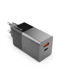 USB-C & USB vægoplader, vægadapter, 65W, hurtigopladning, PD 3.0, PPS