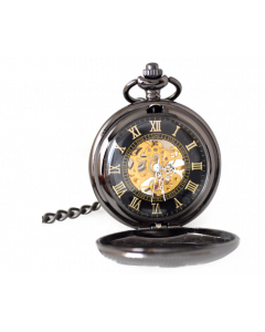 Retro pocket watch, romerska siffror, mörk metall