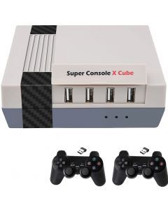 Spillekonsol RetroCube, NES, SNES, N64, PS, GBA, 33000 indbyggede spil, trådløse spilcontrollere