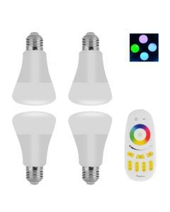 LED-lampe RGB, LED-pakke e27 med fjernbetjening, 500 lumen, 30000 h