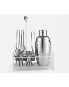 Pro bar set - Rostfritt shaker-set med tillbehör och ställ, 350 ml