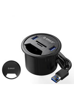 USB-hub i skrivebordshul, 60 mm, 2 USB, SD, TF-hukommelseskortlæser, 4-i-1