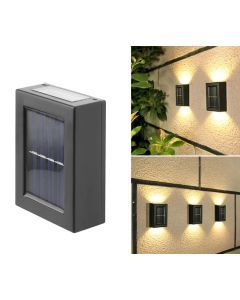 Solar lanterne / Solar lampe, 2x LED, Væg og jord lanterne, solceller, IP65