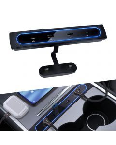 Tesla Model Y / 3 Minimalistisk USB-dockingstation, 27W hurtigopladning Ultra PD, 2 USB-C, 2 USB