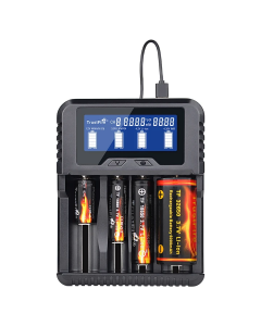 Ladestation til genopladelige batterier TrustFire TR-020, Hurtig opladning, USB